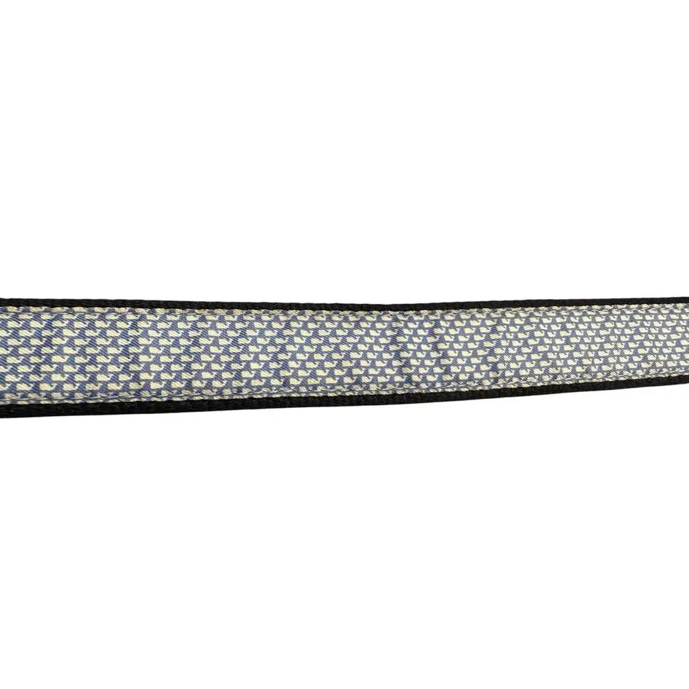 Vineyard Vines Boys Whale Canvas Club Belt Size 28 Blue Logo Brass Leather